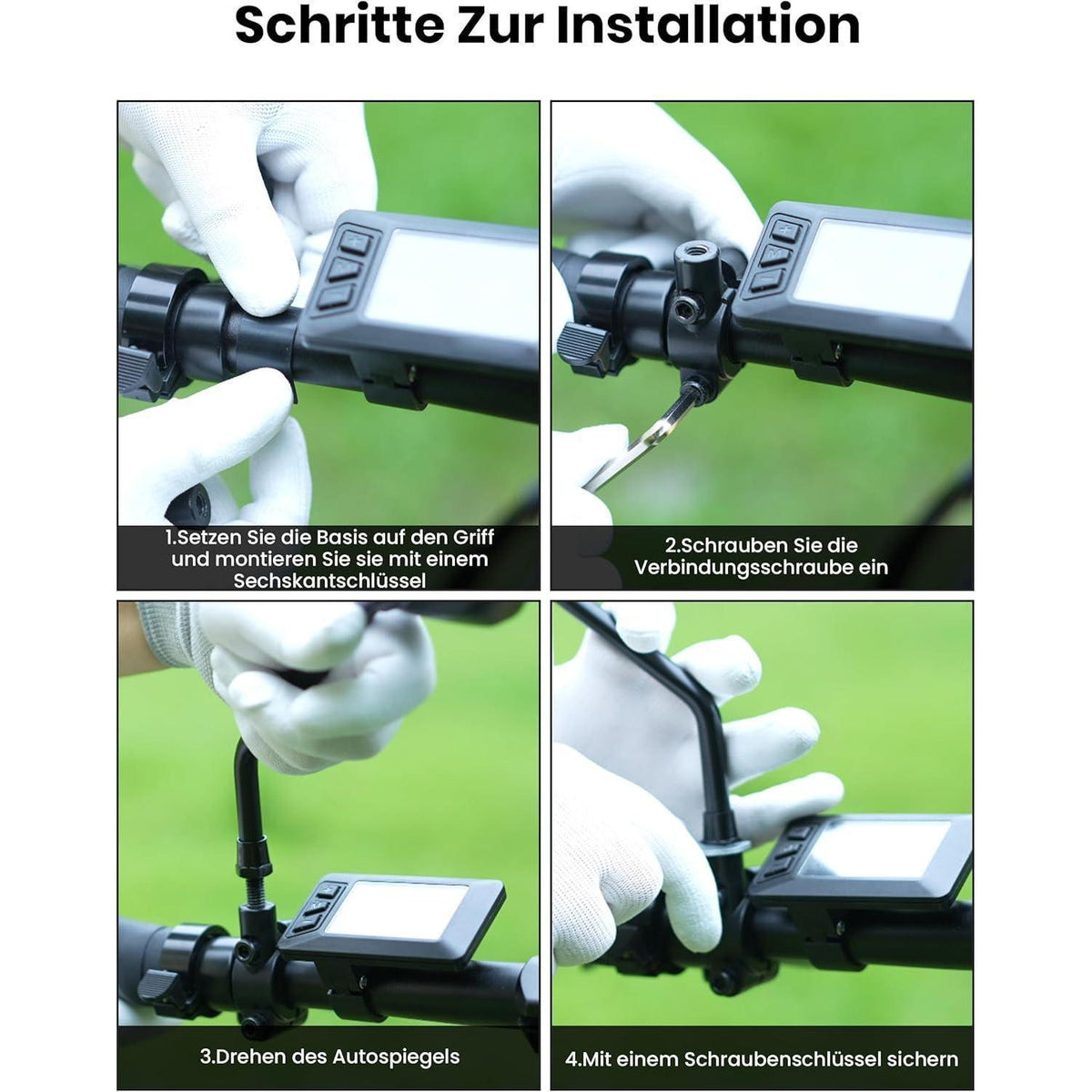 Fahrradspiegel E-Bike HD 360° drehbar klappbar für Lenker (Links + Rechts)