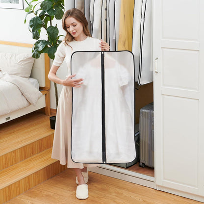 Kleidersäcke 8er Set 60x120cm Transparent mit Reißverschluss Schwarz