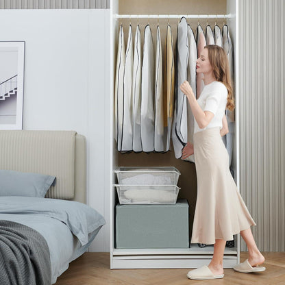 Kleidersäcke 8er Set 60x120cm Transparent mit Reißverschluss Schwarz