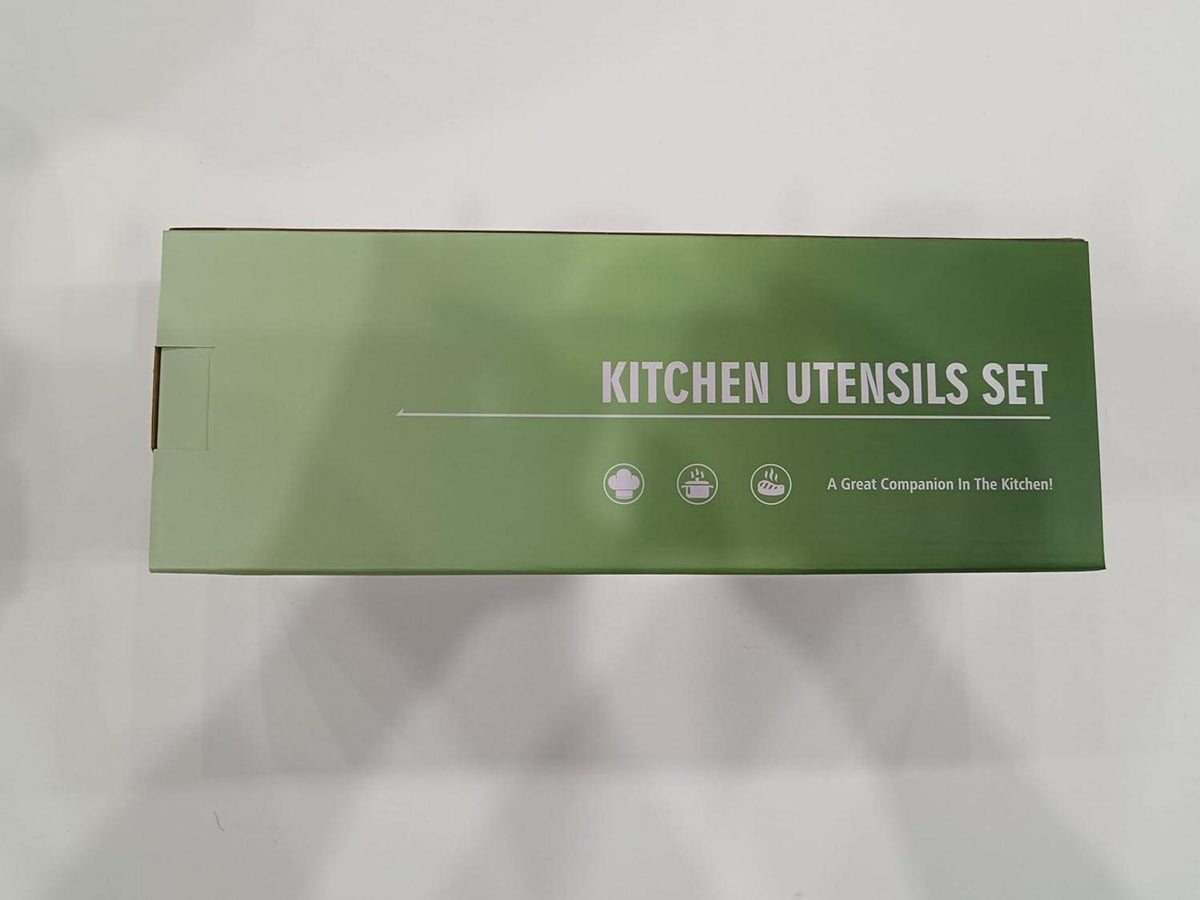 26-teiliges Silikon Kochgeschirr Set mit Edelstahlgriffen und Utensilienhalter - Spülmaschinenfest