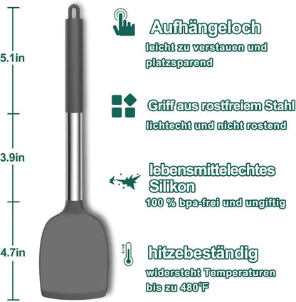34-teiliges Silikon Küchenhelfer Set mit Utensilienhalter