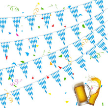 Oktoberfest Wimpelkette Blau Weiß 30m 3 Stück 20x30cm