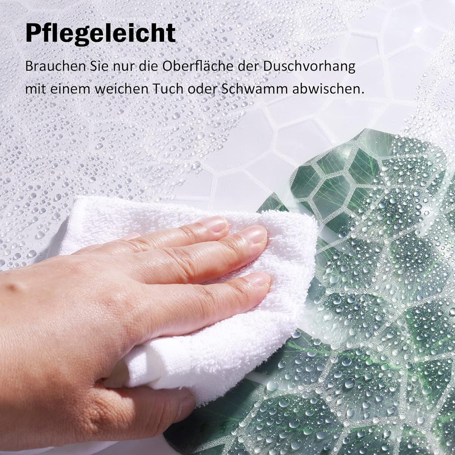 Duschvorhang 3D Muster mit 5 Magnete, 200x200cm, Anti-schimmel