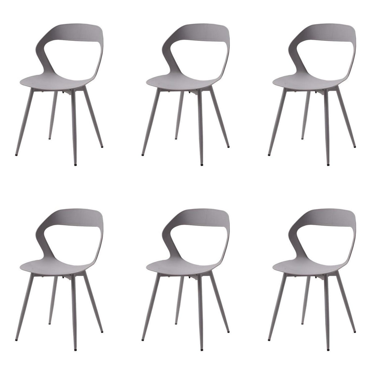 Moderner Esszimmerstuhl 6er-Set Grau – Skandinavischer Designstuhl