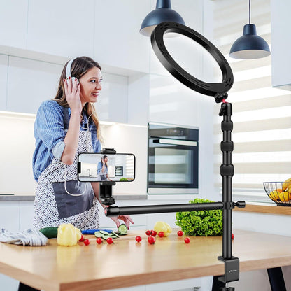 Victiv Kamera Tischhalterung 37cm-105cm Kamera Tischstativ DSLR Canon LED-Licht Smartphone