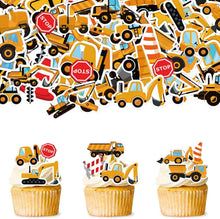 64 Stück Baustellen Tortendeko Essbar Bagger Traktor Muffin Kuchendeko