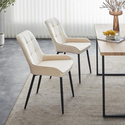 Samt Esszimmerstühle 2er Set – Gepolstert & Bequem