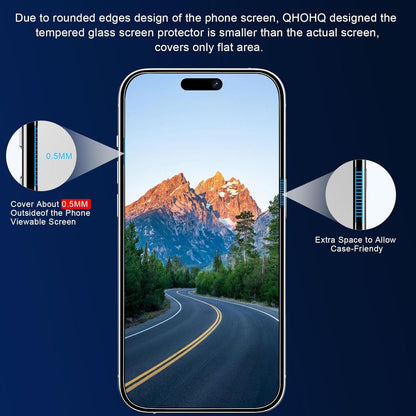 QHOHQ Sichtschutz Panzerfolie für iPhone 15 Pro 6,1 Zoll Schwarz