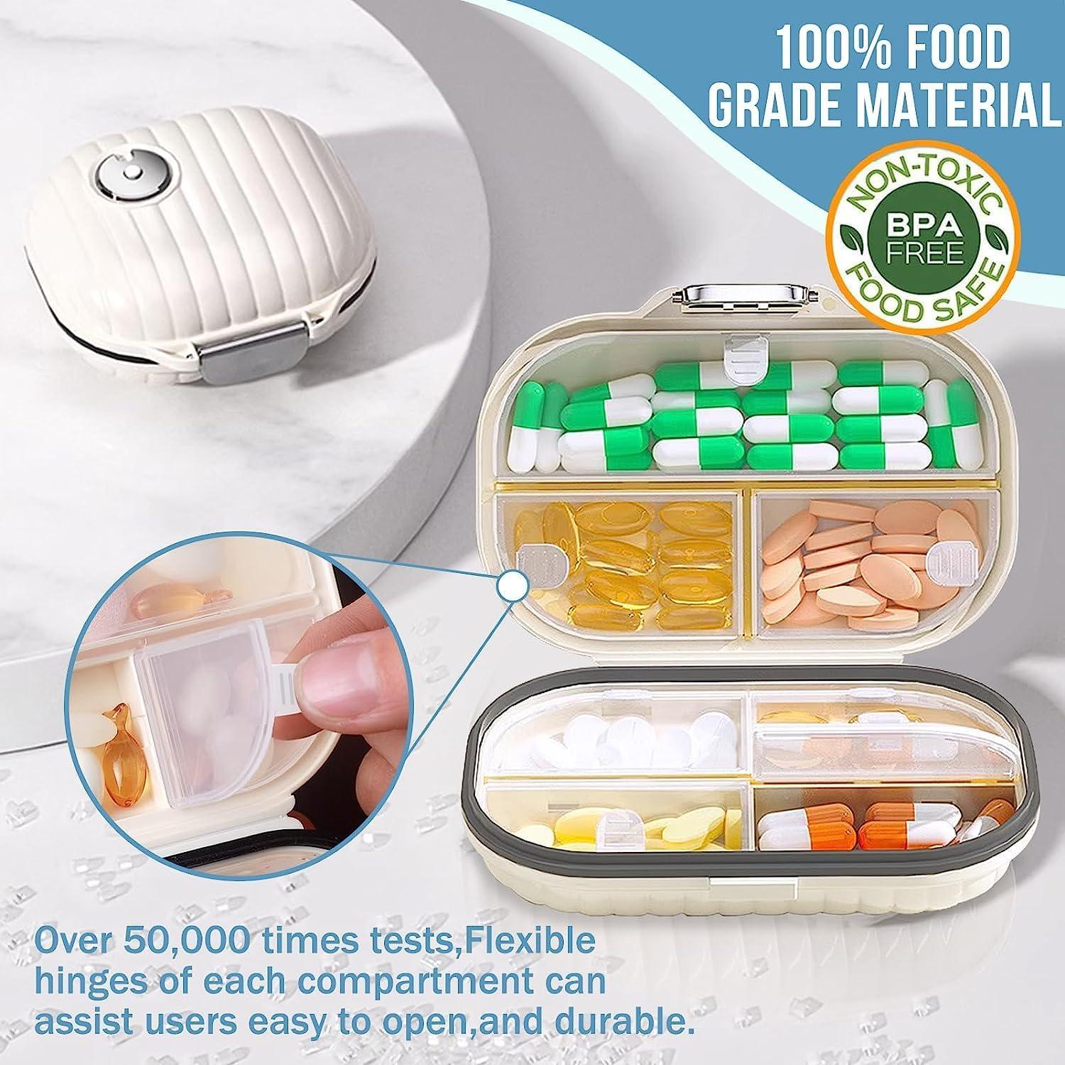 Ptyism Pill Organizer Box 2 Stück Tragbare Pillendose Tablettenbox groß klein