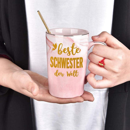 Schwester Geschenk Tasse mit Spruch & Geschenkbox