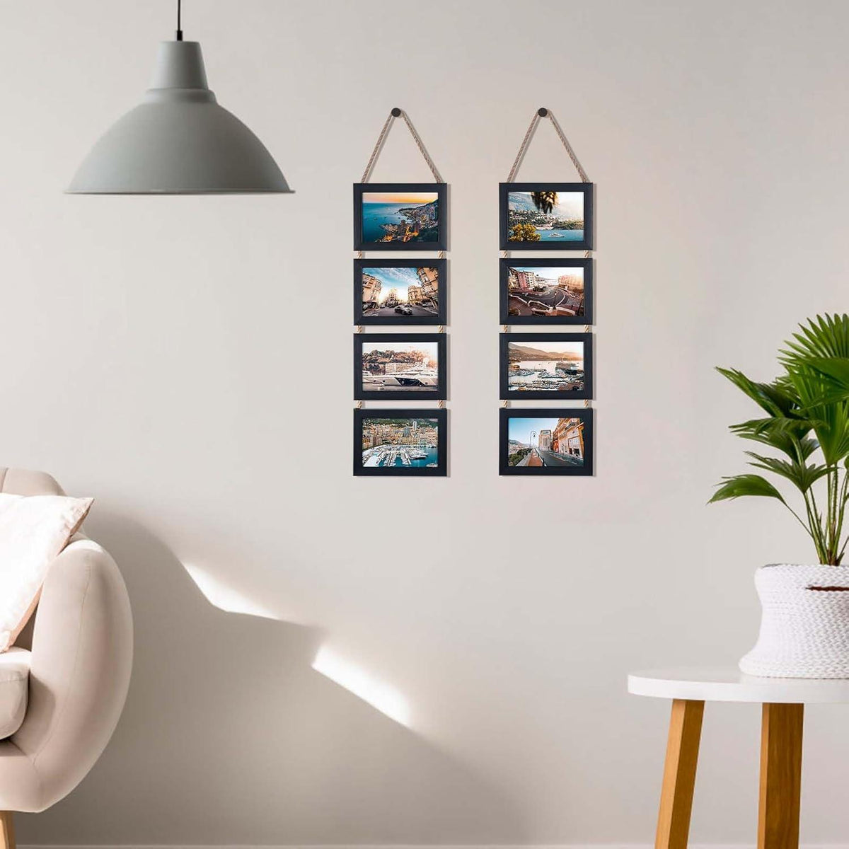 10x15 Collage Bilderrahmen Set 8 horizontale Rahmen Wanddekoration Schwarz