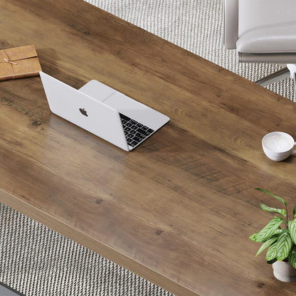 Großer Schreibtisch Metall Holz 152cm für Home Office & Lernen