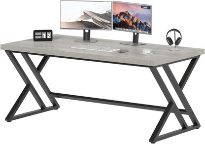 Grauer Schreibtisch Computertisch Bürotisch Ablageplatte CPU-Halter