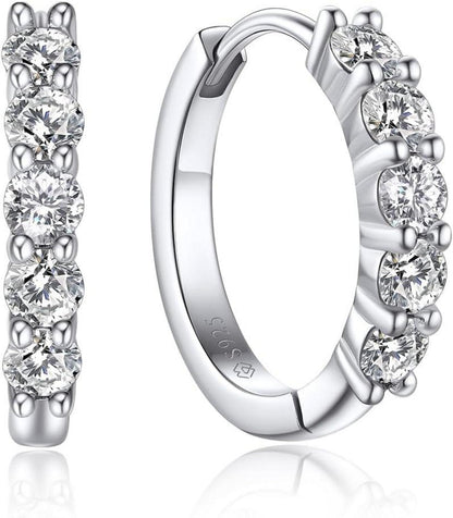 Creolen mit 2 Karat Moissanite Diamant Ohrringe Silber 925