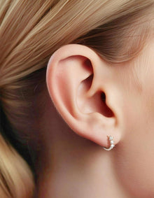 Moissanit Creolen 925 Silber Diamant Ohrringe 5 Steine