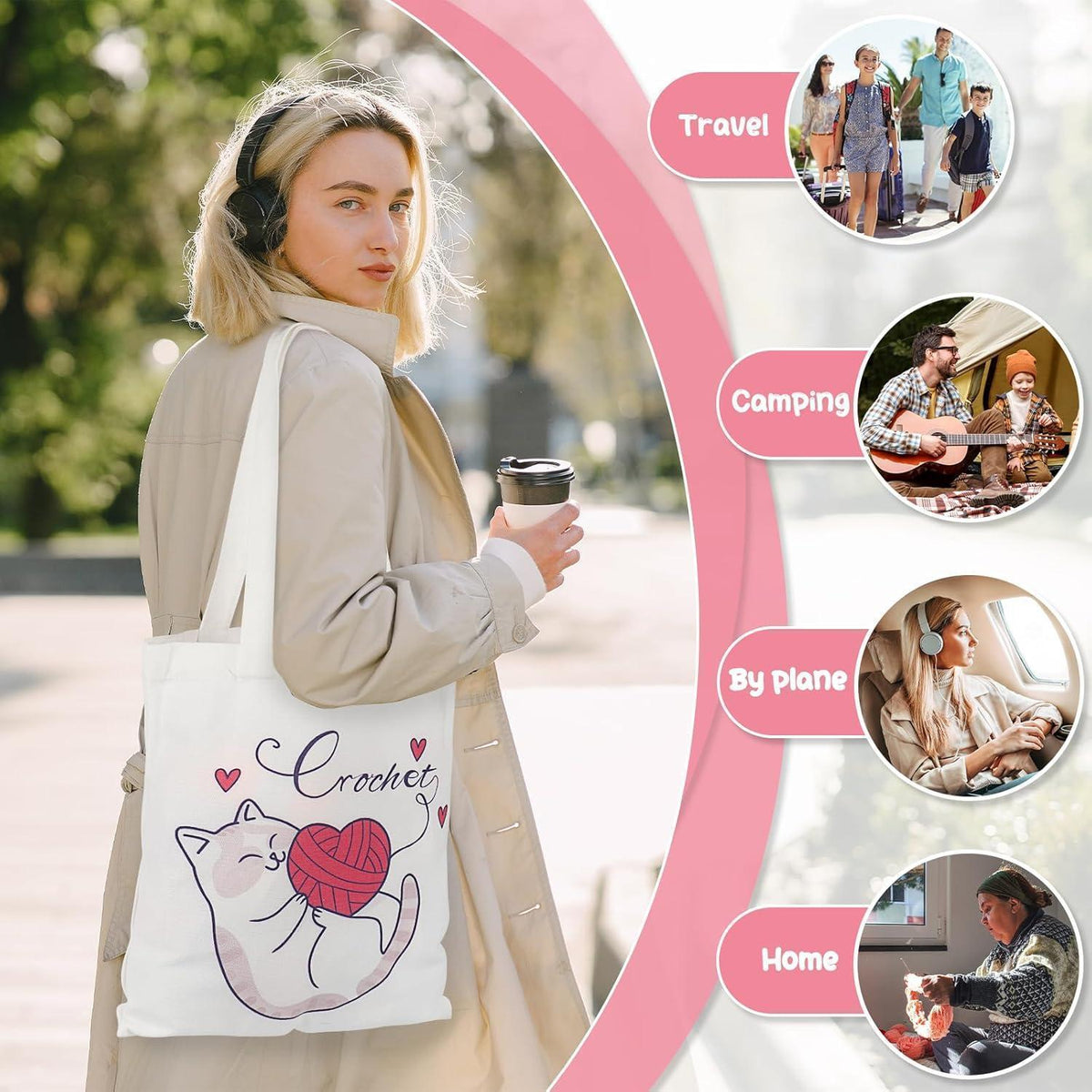 Häkelset für Anfänger mit 20 Garnen und Zubehör