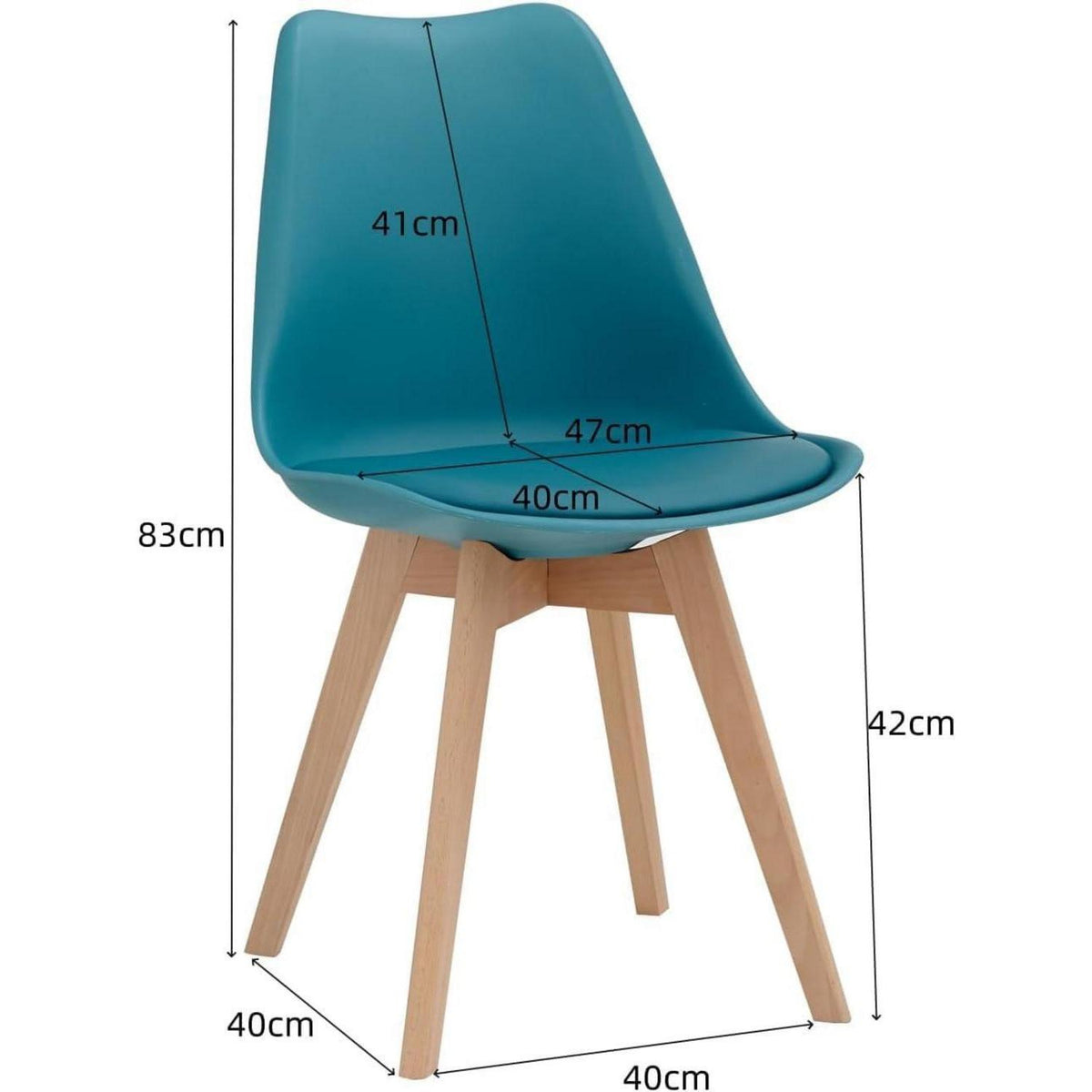 Esszimmerstuhl Set 4er-Pack, Grün – Massivholzbeine & Abnehmbares Kissen