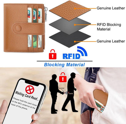 Klein Damen Geldbeutel Leder Portemonnaie RFID Schutz Brieftasche 13