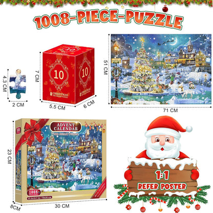 Weihnachtspuzzle 1008 Teile Erwachsene Adventskalender 2024