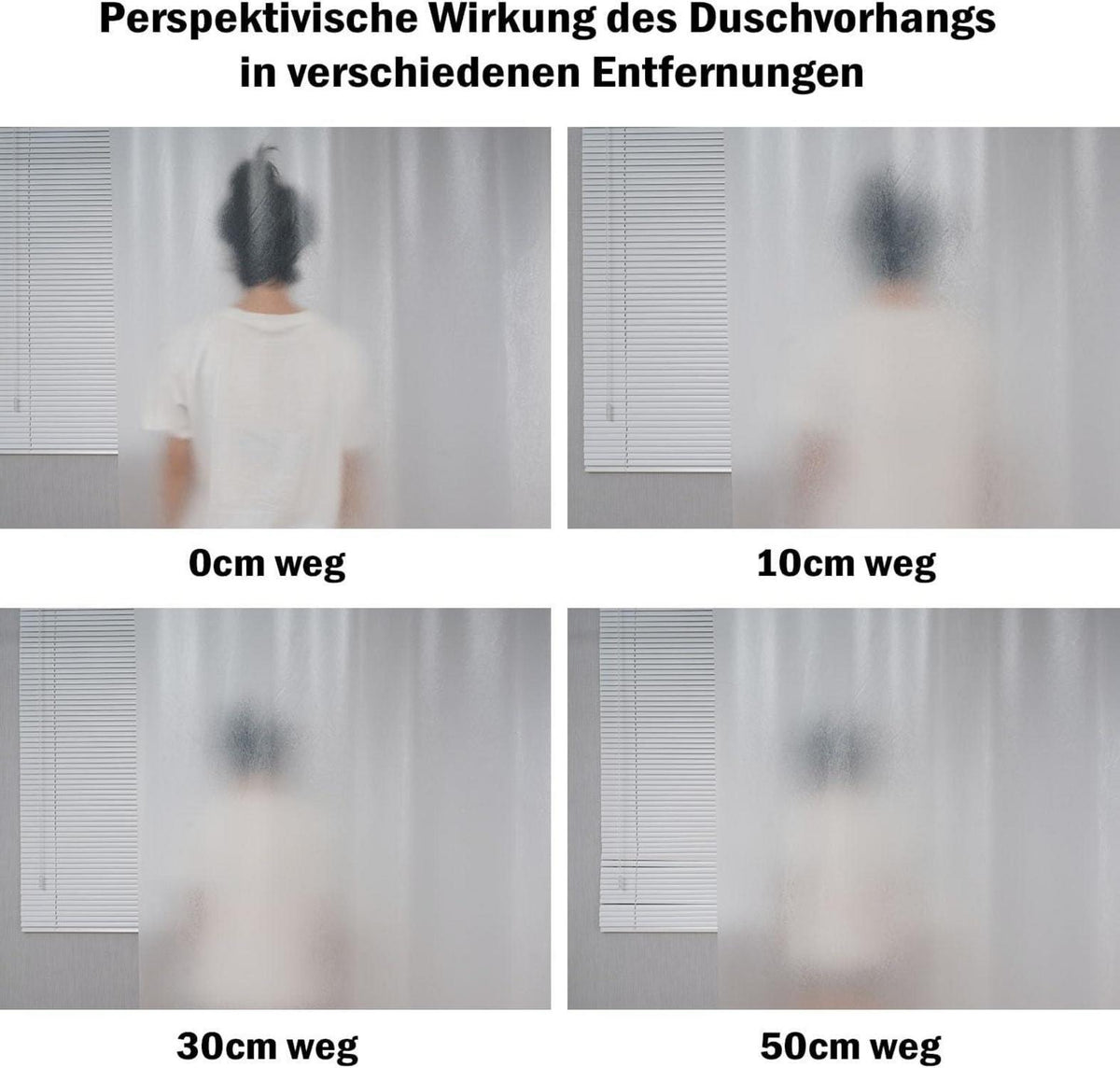 Duschvorhang 120x200 Transparent Weiß mit 3 Gewicht Magnete unten, 8 Haken, Wasserdicht & Anti-Schimmel
