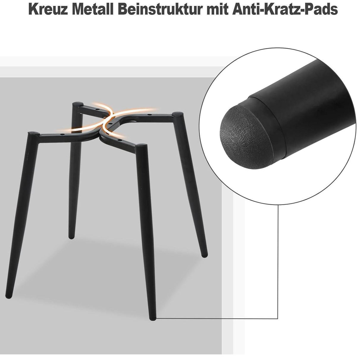 Esszimmerstühle Set 2 Blau, Bequeme Polsterstühle in Lederoptik