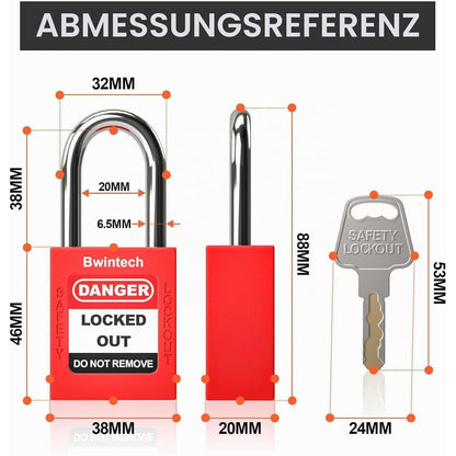 Sicherheitsvorhängeschloss rot für Lockout Tagout Anwendungen