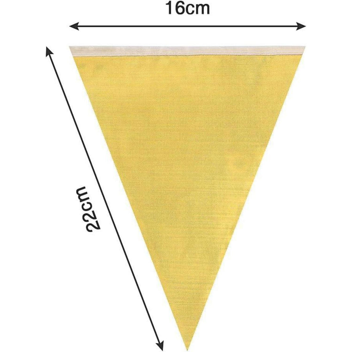 Goldene Wimpelkette 20m – 52 Dreiecke für Party & Hochzeit