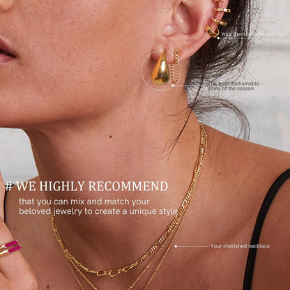 Chunky Goldene Ohrringe Damen 18K Vergoldet Hypoallergen
