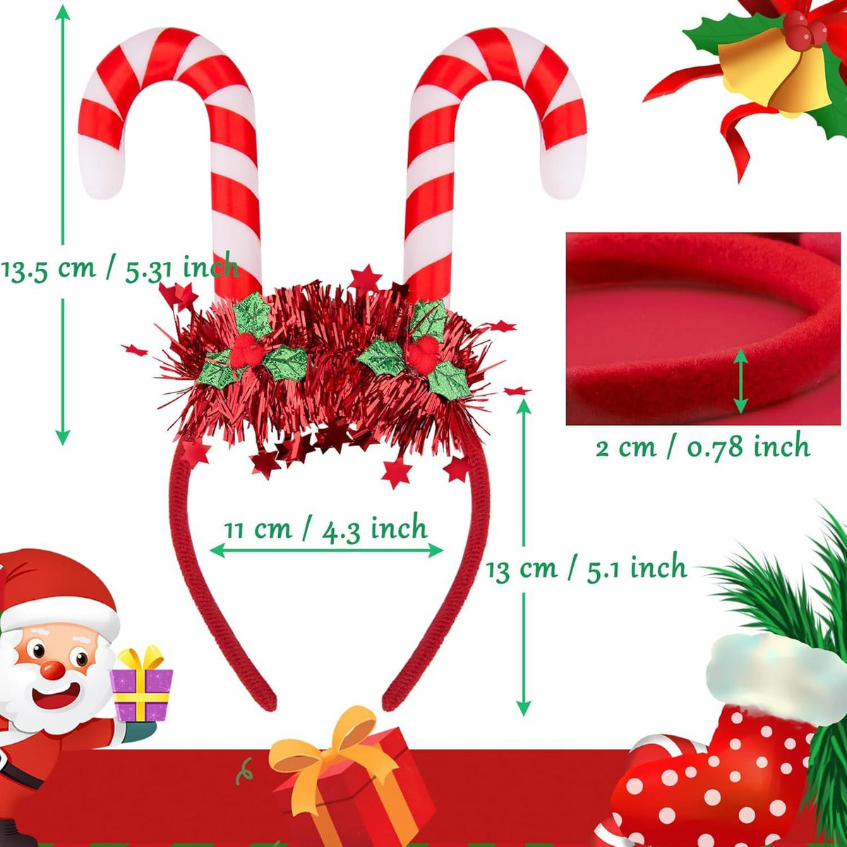 SIQUK 12-teiliges Weihnachts Haarreifen und Brillen Set