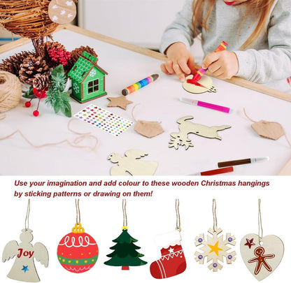 80 Hölzerne Weihnachtsbaum Anhänger zum Basteln