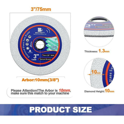 Diamant-Trennscheibe 75mm für Glas & Keramik, 10 Stück