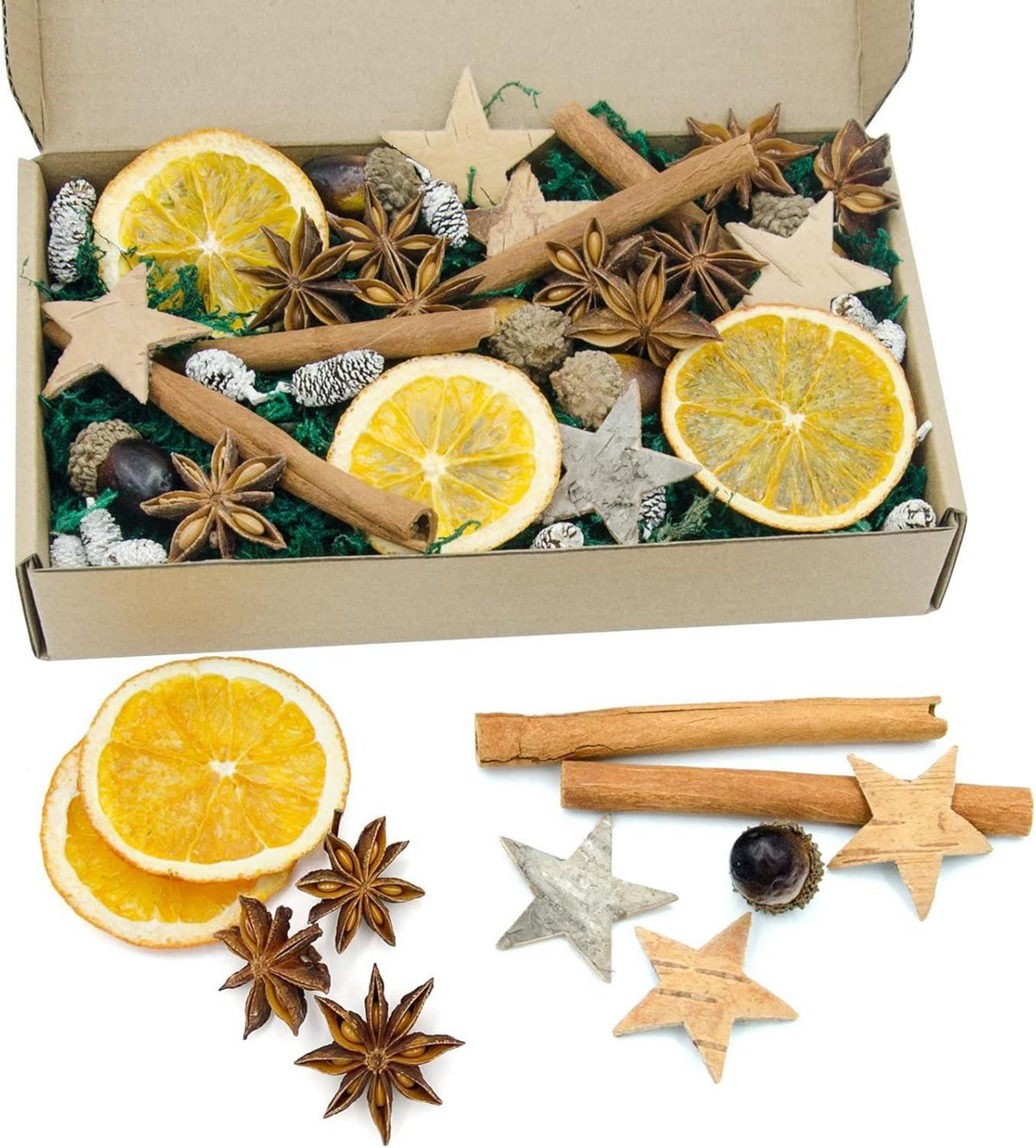Weihnachtsdeko Adventskranz Deko Set Natur Potpourri Kreativ