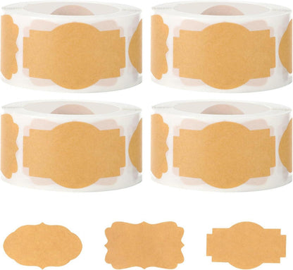 1000 Stück Selbstklebende Marmeladenetiketten Beschriftbar Kraftpapier