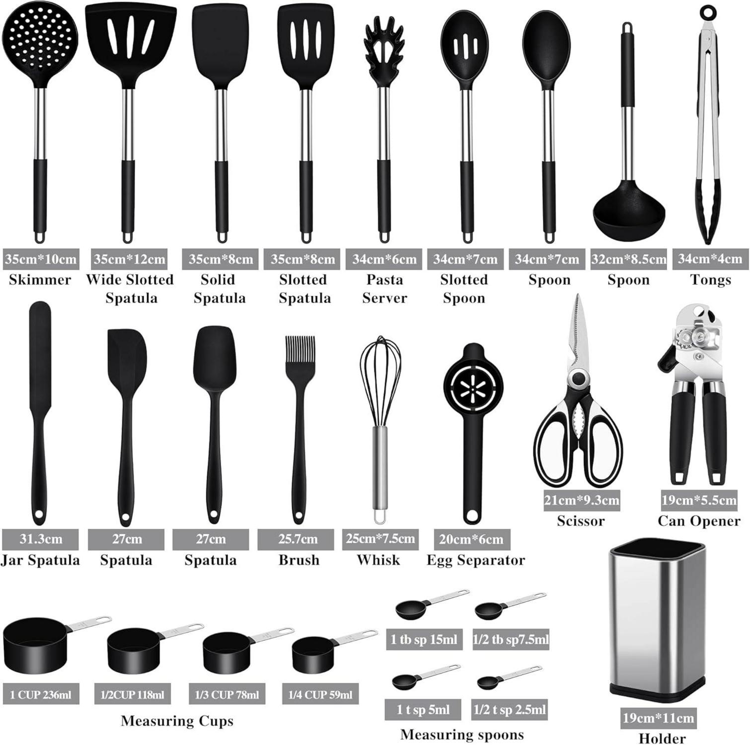 Silikon Küchenhelfer Set 26-teilig Hitzebeständig