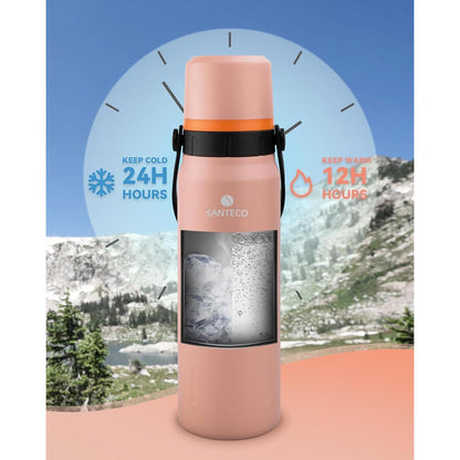 SANTECO Thermoskanne Edelstahl 1,2L - Auslaufsicher