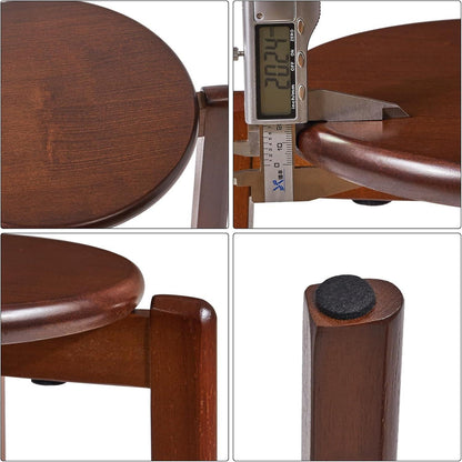 Massivholz Barhocker Set (4er) – Walnussbraun, Stapelbar
