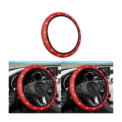 Lenkradhülle Glitzer Leder 37-38cm – Rot | Auto Zubehör Geschenk