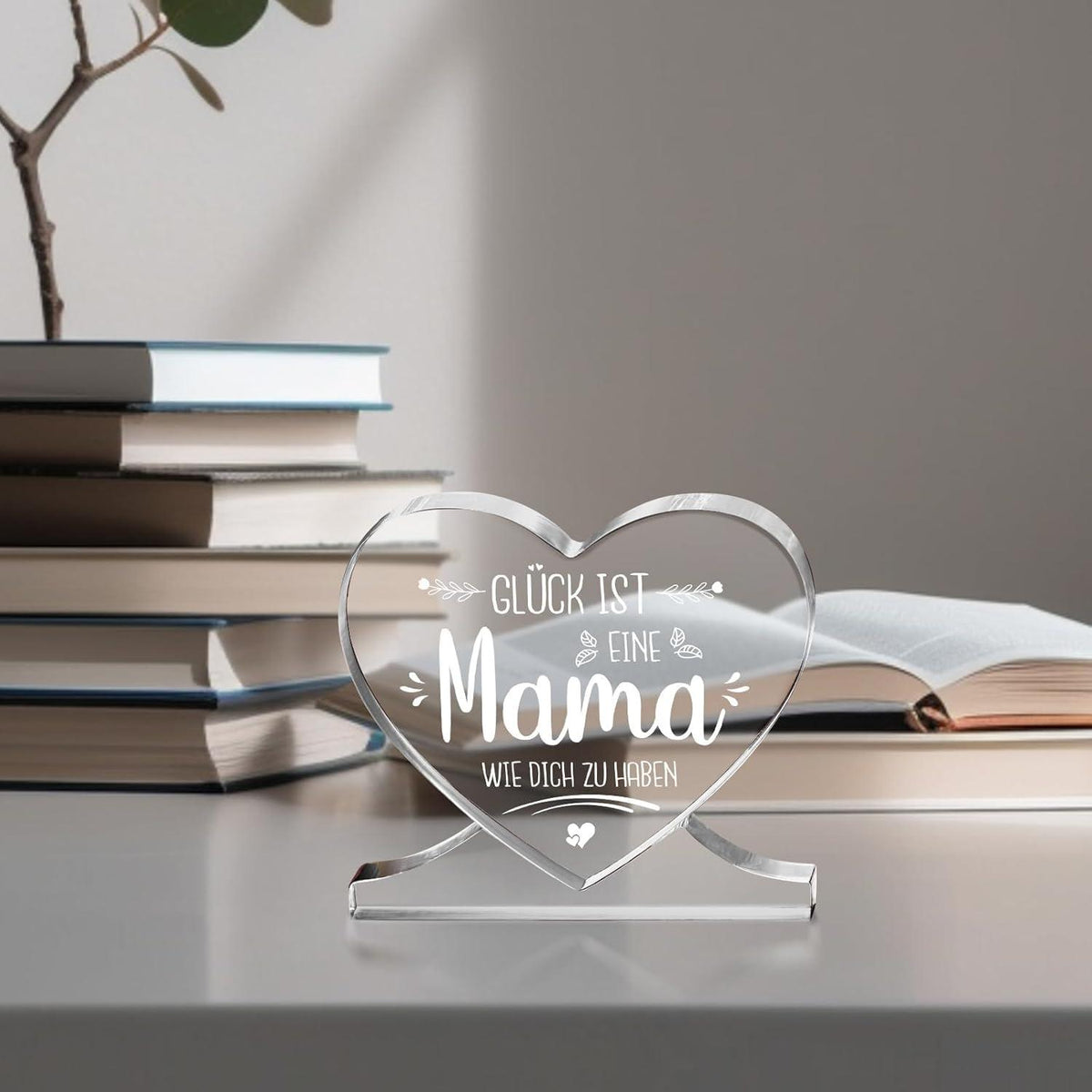 Herzförmiges Acryl Dekoration Geschenk für Mama, Geburtstagsgeschenk