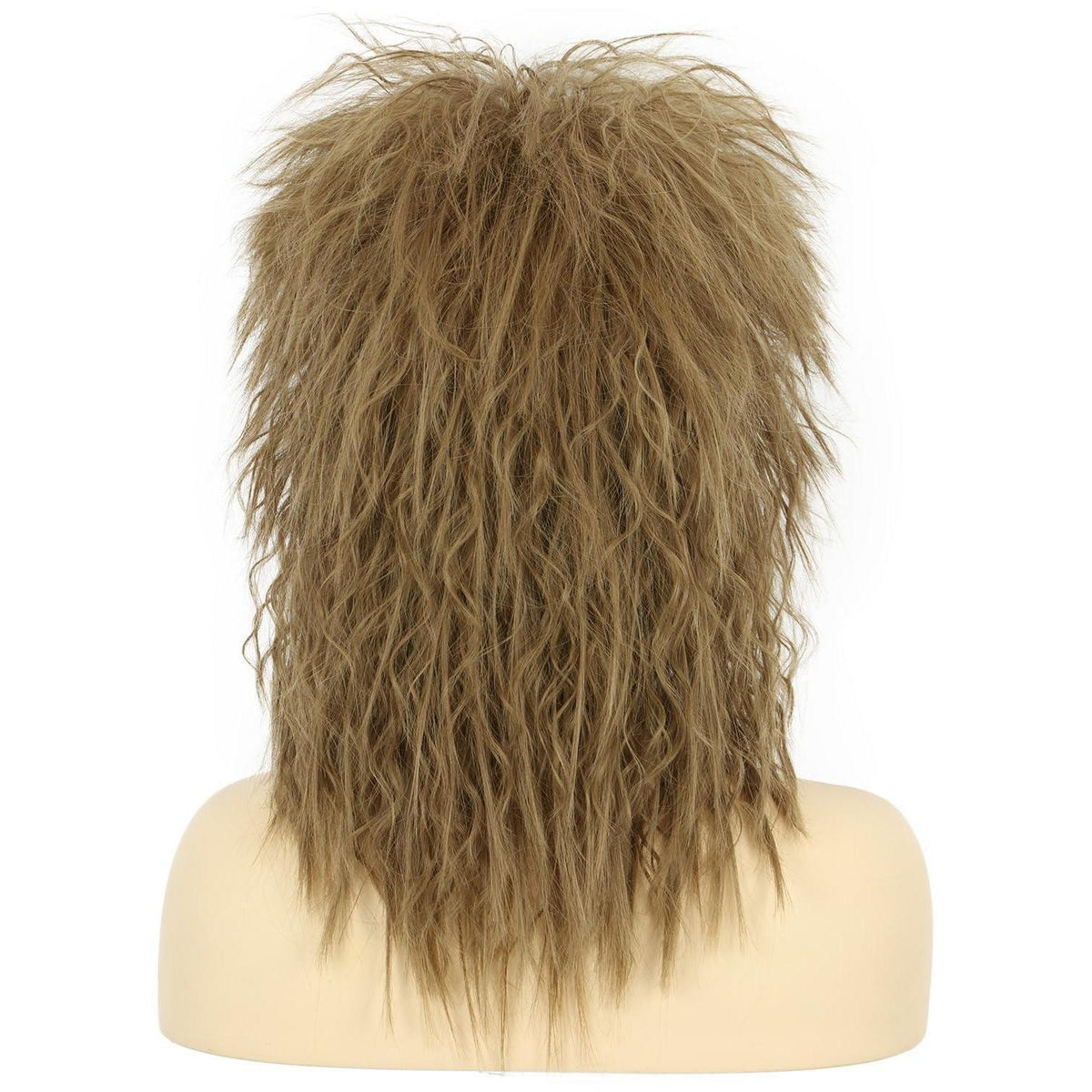 Herren Mullet Perücke – Lange, Lockige, Hellbraune Vokuhila Perücke