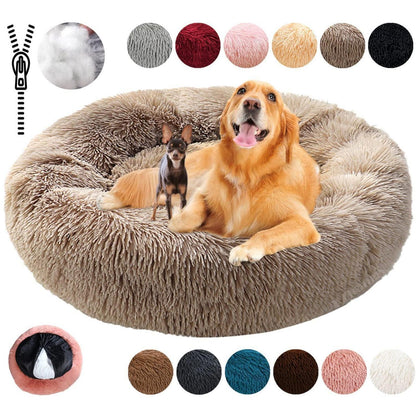 Rundes Hundebett Flauschig Donut – Bequemes Hundesofa in 12 Farben