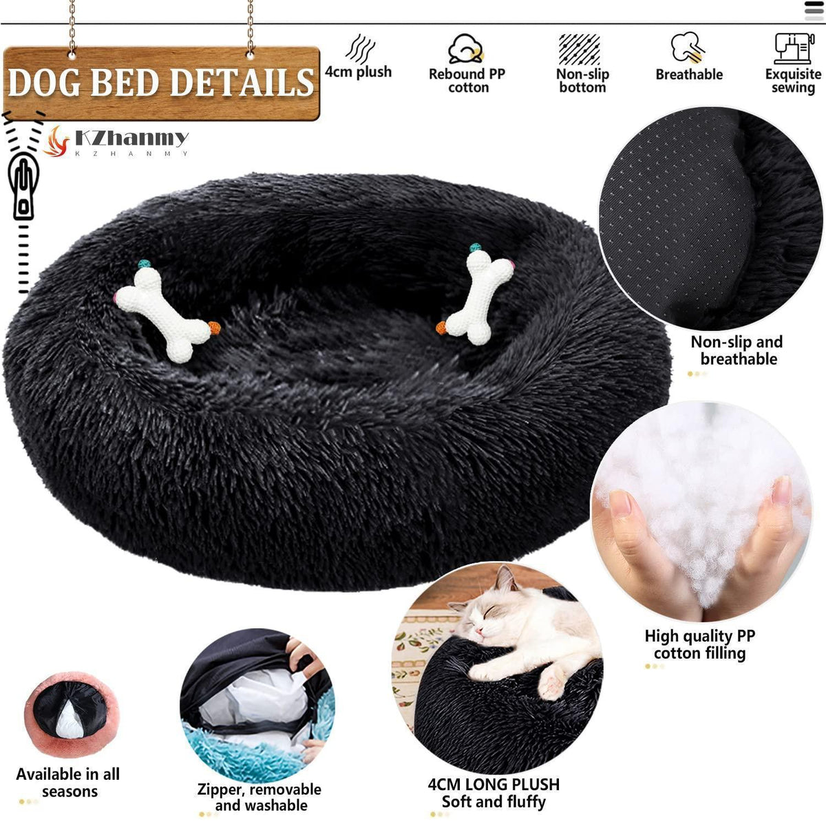 Rundes Hundebett Flauschig Donut – Bequemes Hundesofa 4XL