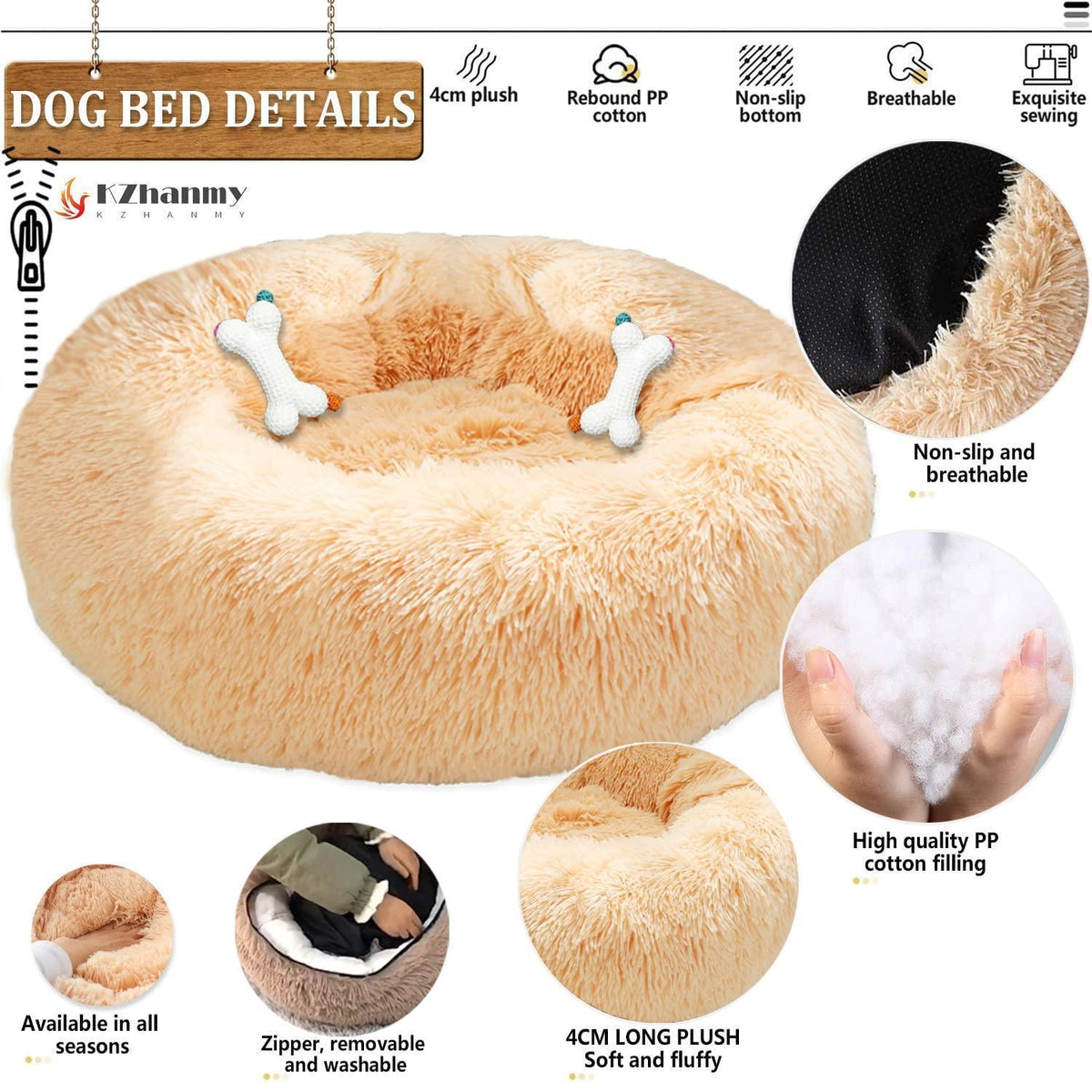 Rundes Hundebett Flauschig Donut – Bequemes Hundesofa 4XL