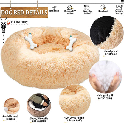 Rundes Hundebett Flauschig Donut – Bequemes Hundesofa 4XL