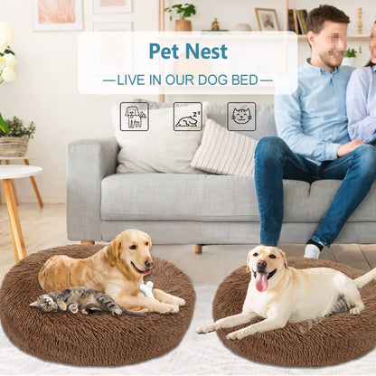 Rundes Hundebett Flauschig Donut – Bequemes Hundesofa 4XL