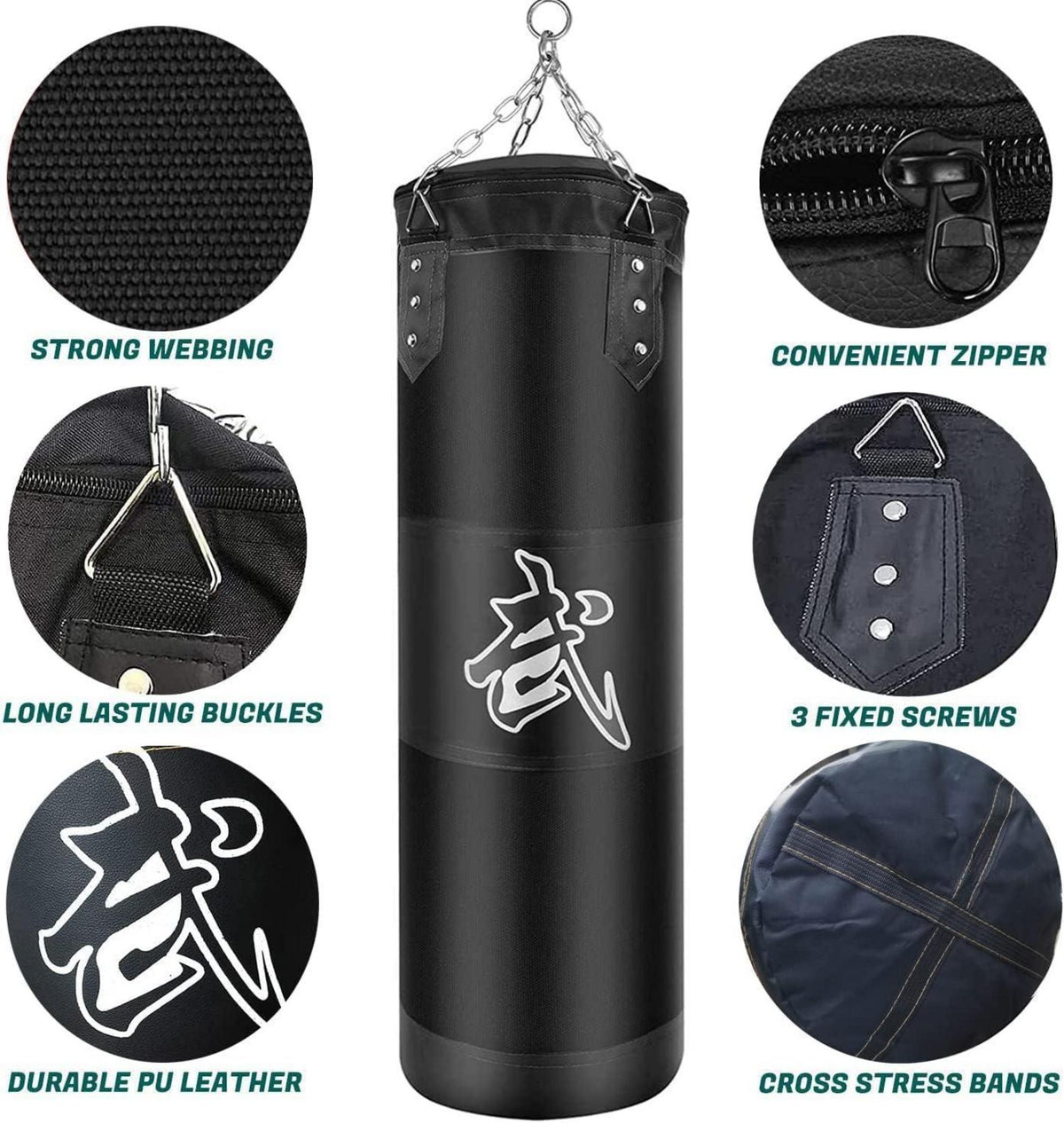 Boxsack Set Heavy Duty Punchingsäcke UNGEFÜLLT mit Hängender