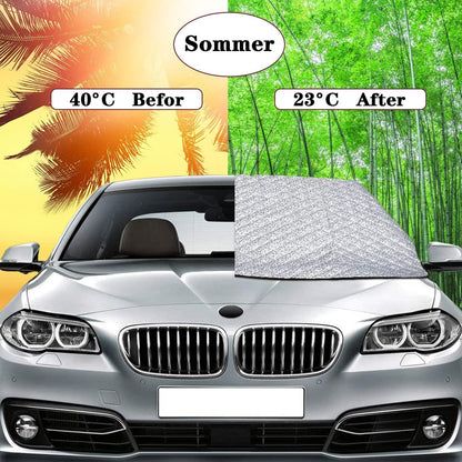 Frontscheibenabdeckung Auto Winter Frostabdeckung 5 Magnete 145x115cm