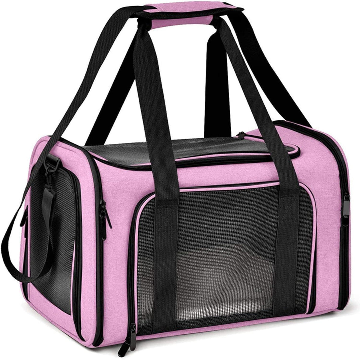 Faltbare Katzentransportbox L – Rosa, 50x34x34cm, 8kg