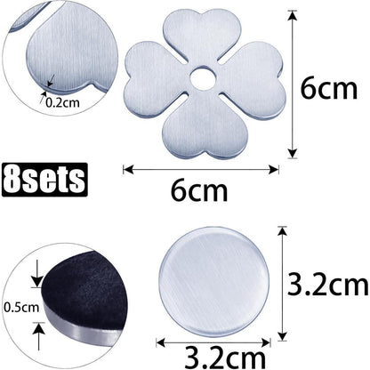 8x Tischdeckenbeschwerer Edelstahl Kleeblatt Magnetisch Schwer für Draußen