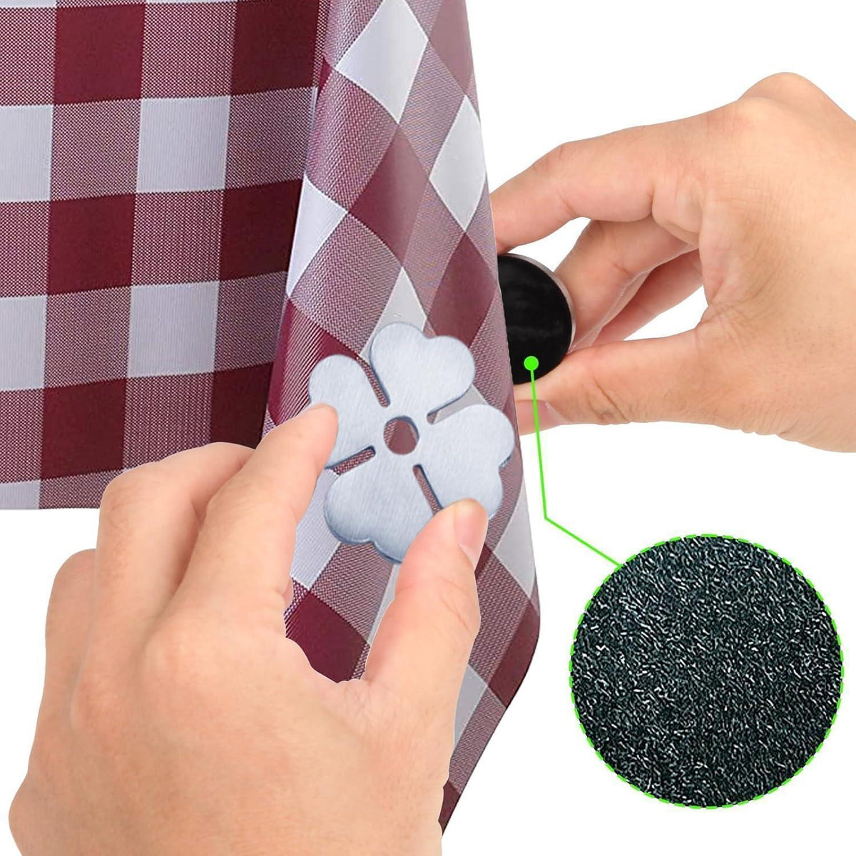 8x Tischdeckenbeschwerer Edelstahl Kleeblatt Magnetisch Schwer für Draußen