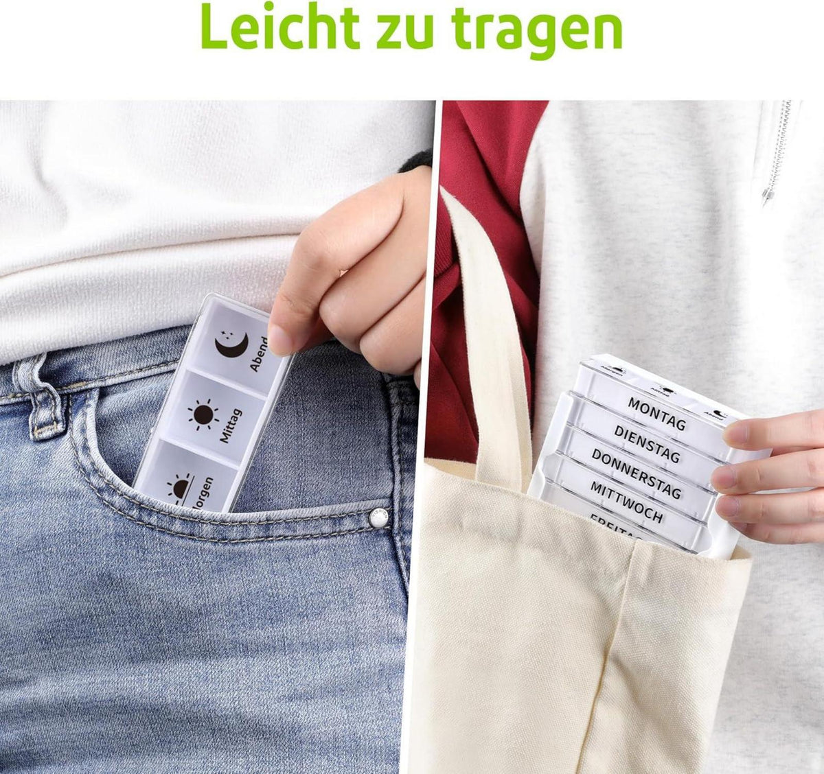 Tablettenbox 7 Tage 3 Fächer Medikamentenbox Pillenbox Organizer